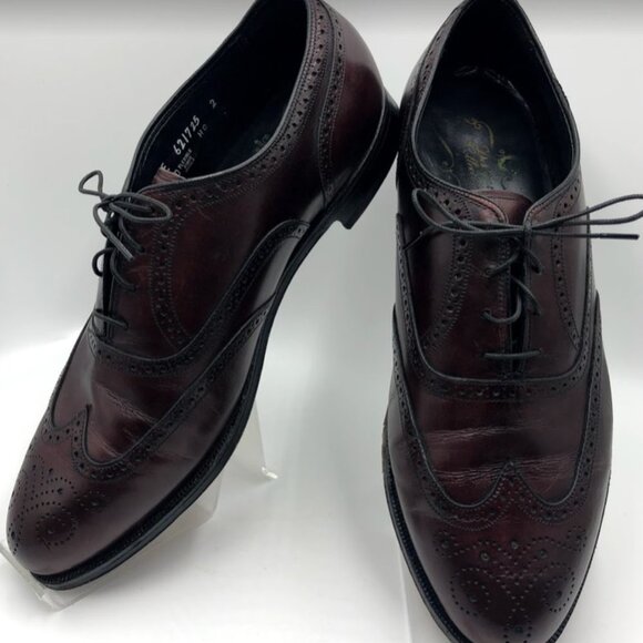Florsheim Men's Leather Cordovan Burgundy Wing Tip - Picture 1 of 12